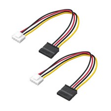 OwlTree 2Pack 4 Pin to SATA Female Hard Drive Power 7.87 inches, Black,Yellow