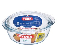 Pyrex 4-in-1 Casserole Dish With Lid 1.3L Oven Dishwasher Safe Glass Cookware