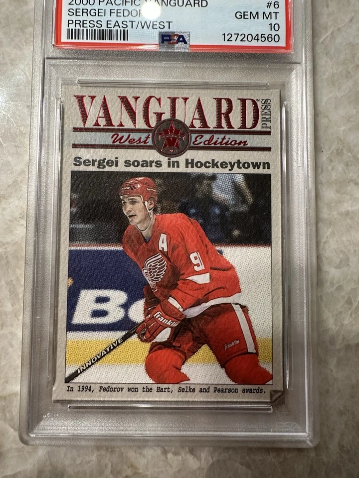 Prensa Pacific Vanguard Sergei Fedorov 2000 este/oeste #6 inserción PSA 10 GEMA como nueva Foto 2 de 4