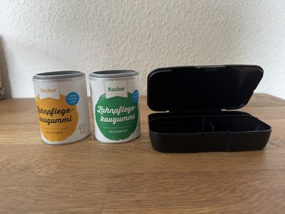 2 Xucker Zahnpflege-Kaugummi je ca. 67 St. / 100 g Spearmint + Frucht MHD 5/2019