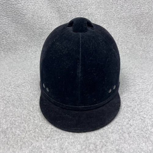Vtg Black Velvet Equestrian Riding Helmet Hunt Cap Old Money