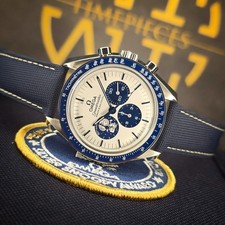 OMEGA SPEEDMASTER 50TH ANNIVERSARY SILVER SNOOPY AWARD 42MM CHRONO STEEL B&P