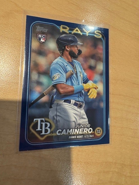 2024 Topps Update Series Royal Blue Border Junior Caminero #US223 Tampa Bay Rays
