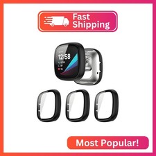 Kimiyaki 3 Pack for Fitbit Sense/Versa 3 Screen Protector Case Full Coverage ,