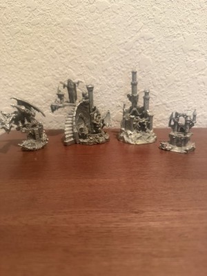 Vintage Rawcliffe Pewter Fantasy Figurines 4 Piece Lot; Upstairs Downstairs Etc