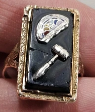 The International Order of Rainbow Girls ~ Worthy Advisor Ring, Black Onyx, 10k 