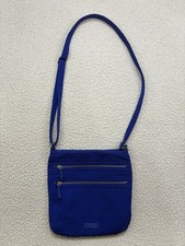 Vera Bradley Triple Zip Hipster Crossbody Bag Quilted Vibrant Royal Blue Purse