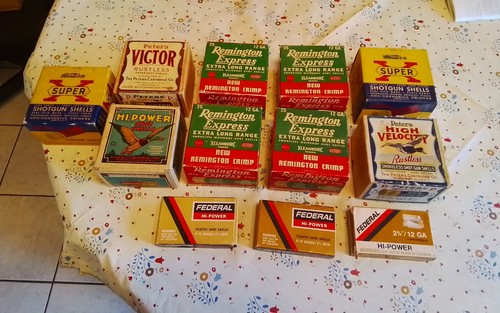 Collectible empty shotgun shell boxes 12 gauge western, remington ...