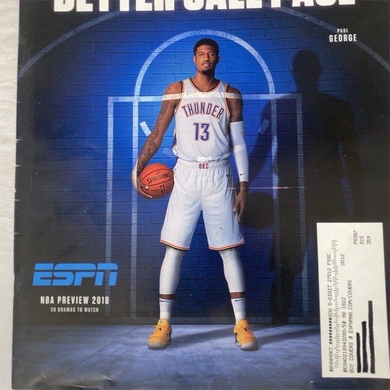 ESPN Magazine NBA Preview 2018 Illustrated Basketball Paul George Cover