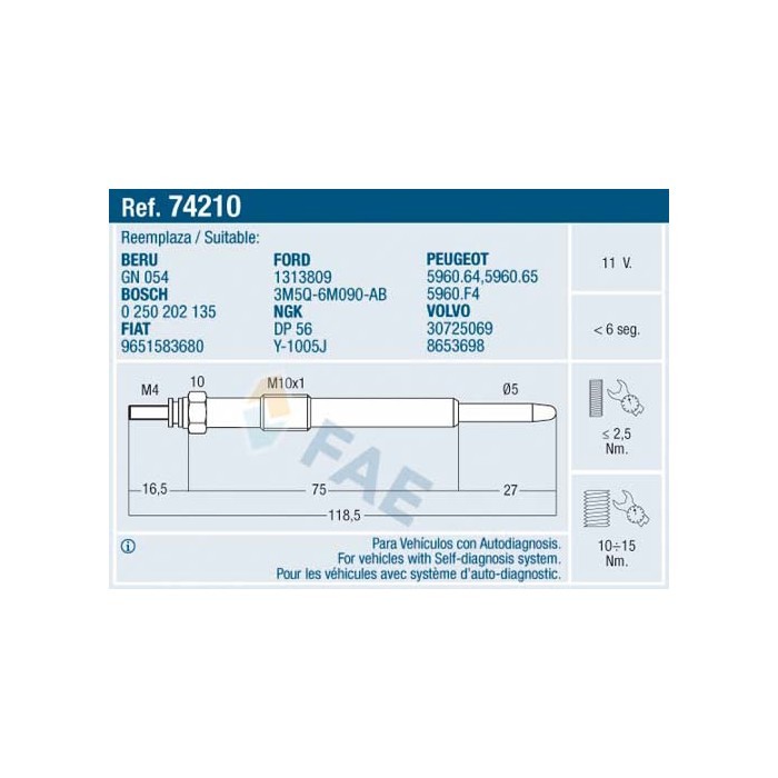 Bougie de préchauffage pour Ford C-Max idéale pour les trajets d'hiver