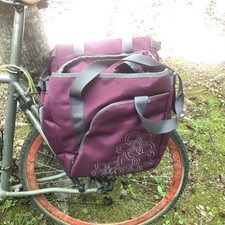 Vintage Bontrager Grocery Bag Style Panniers Burgundy Pair 17"x16"