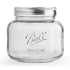 64oz Glass Half Gallon Storage Jar Clear