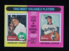 1975 Topps Most Valuable Players Sandy Koufax Elston Howard #201 HOF