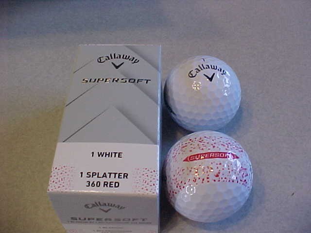 S Callaway Supersoft White & Red Splatter , 2  Packs