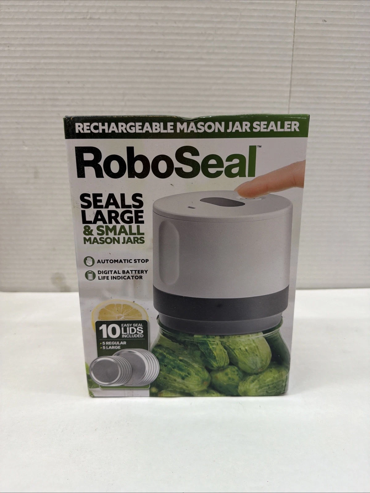 RoboSeal Rechargeable Jar Vacuum Sealer Kit with 10 Lids 1 Touch Operation Food
Opens in a new windo