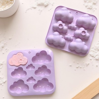 8 Cavity Cloud Shape Silicone Mold 3D Fondant Cake Food Ice Cube Making Mold