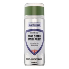 1x Bartoline PP7374 Direct To Rust Satin Sage Green 400mL Rustproof Spray Paint