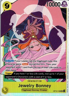 Jewelry Bonney (108) OP13-108 Super Rare Carrying On His Will One Piece Foil NM