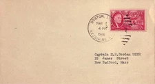 Massachusetts Receiving Sta. Boston 1946 numeral duplex  1941-1953  Philatelic.