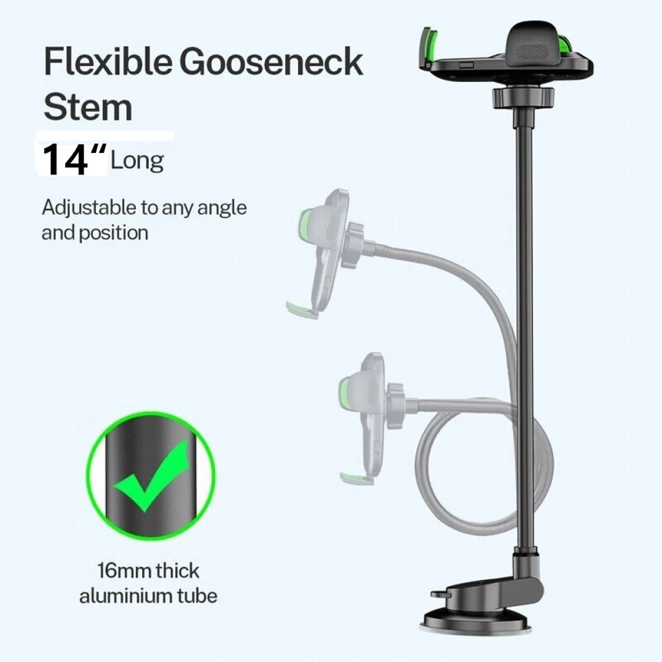 Soporte para teléfono con montaje en tablero de instrumentos GPS de succión parabrisas de coche camión Foto 3 de 4