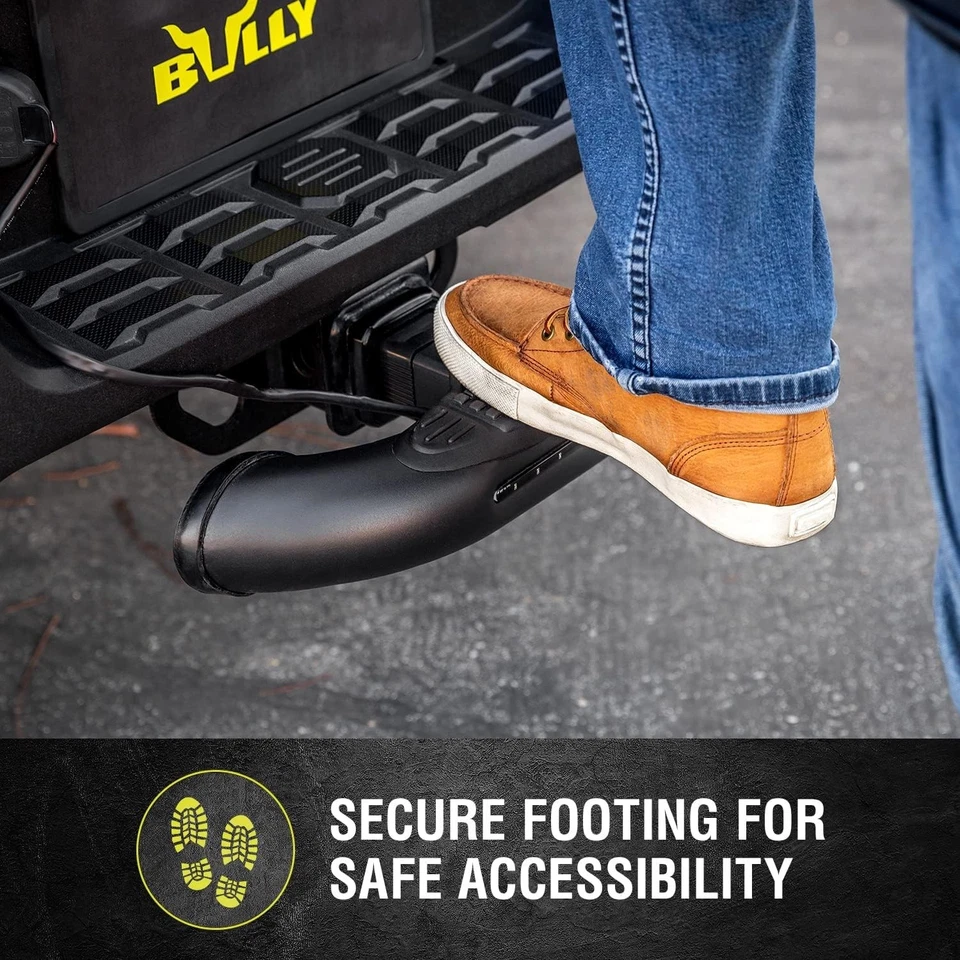 Paso de enganche de acero negro con luz de freno LED para receptor de 1,25" y 2" - 350 lb Foto 4 de 4