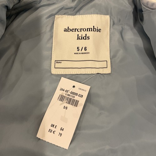 Abercrombie Kids-Girls quilted liner jacket- Floral Blue- Size 5/6 New With Tags - Picture 4 of 4