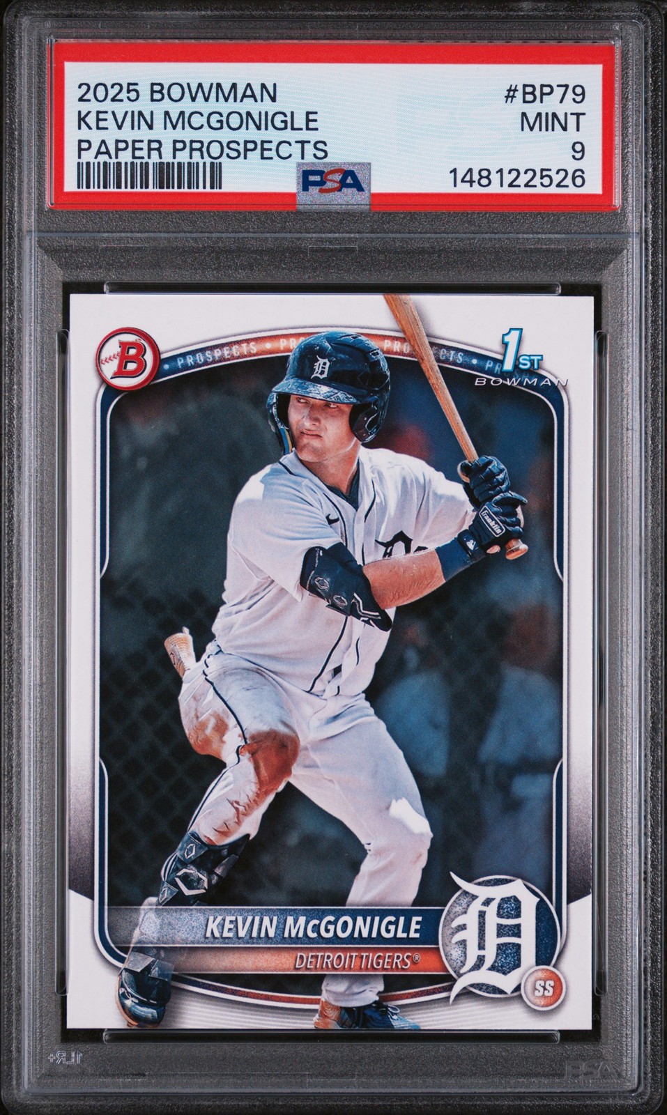 2025 BOWMAN PAPER PROSPECTS #BP79 KEVIN MCGONIGLE PSA 9