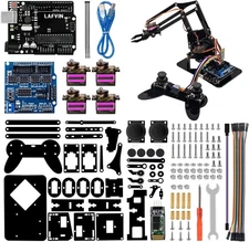 LAFVIN 4DOF Acrylic Robot Mechanical Arm Claw Kit compatible with Arduino... 