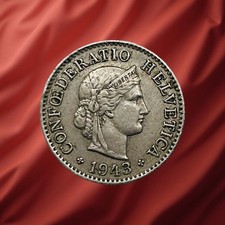 1943 B Switzerland 5 Rappen - Combined Ship