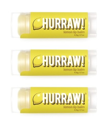 Hurraw! Lemon Lip Balm, 3 Pack: Organic, Certified Vegan, Cruelty a... Fast Ship