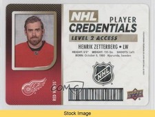 2017-18 MVP NHL Player Credentials Level 2 Access Henrik Zetterberg READ fv4