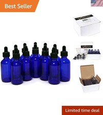 Protective Cobalt Blue Glass Bottles, 2 oz - Ideal for Essential Oils & Perfumes