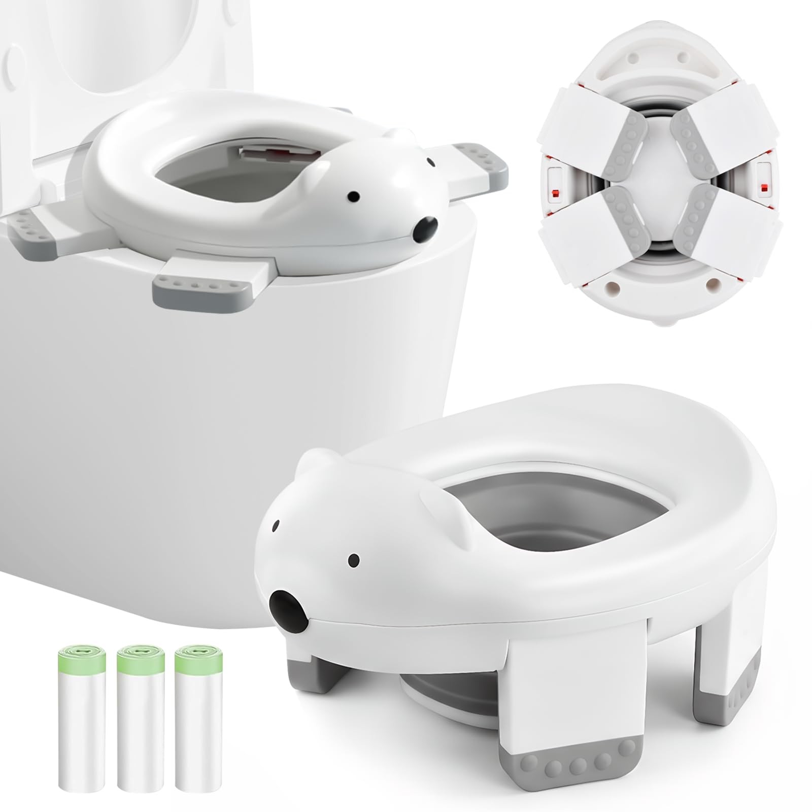 Pot Bebe Toilette Portable et Réducteur de WC Universel pour Fille et Garçon