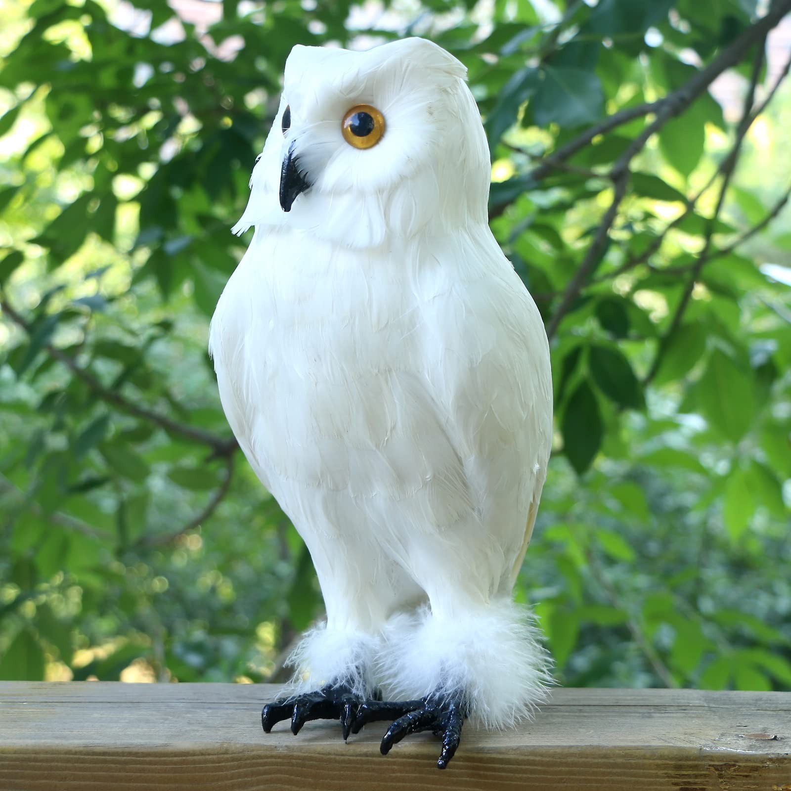 Realistic Feathered Owl Figurine Lifelike Bird Replica Simulation Wild Animal...