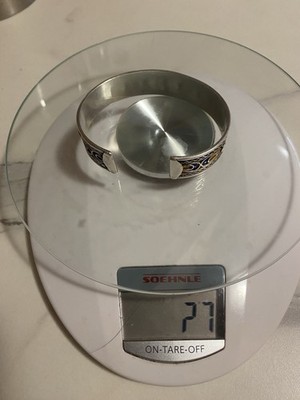 Feinsilber 999 Marokkanische Armreif mit Edlen Bunten Edelsteine Eingebrannt