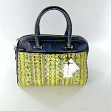 MILLY Limeade Neon Snakeskin Nappa Satchel Y2...