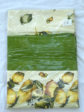 New Tablecloth Lemons Flowers Yellow w Green Border 36" x 36"