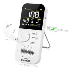 EX-GEAR Digital Metronome, Rechargeable Electronic Metronome with Color LCD S...