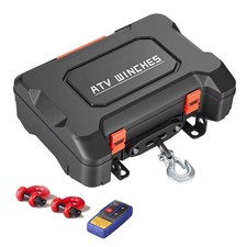 350045006000lbs Portable Electric Winch Synthetic Rope Fairlead Recovery Kit A
