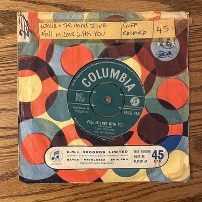 Cliff Richard And The Shadows   Fall In Love With You - Vinyl 7'' UK Import - VG