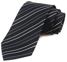 Men's Plaid Striped Tie Floral Patterned Business One Size Black Striped