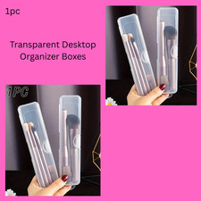 Transparent Desktop Organizer Box Flip-Top Design For Easy Access And Organiz