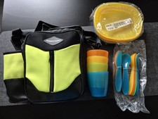 Tupperware Kühltasche Kindergarten  mit Geschirr/ Besteck NEU