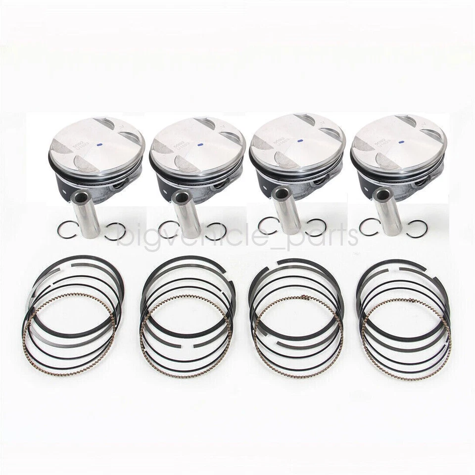 4 Set Pistons & Rings Kit Fits For Buick Chevrolet GMC Pontiac Saturn Aura 2.4L Foto 3 de 4
