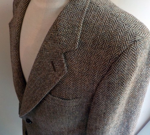 Vintage. GLENEAGLES Harris Tweed 2 Knopf Woll Blazer Gr. 44 R Braun USA Made - Bild 5 von 7
