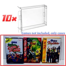 10x Clear Display Protective Box Protector Sleeves For Sega Genesis 32X Cib Game