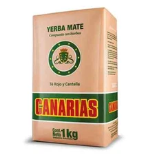 2 Packs Yerba Mate Canarias Te Rojo Y Centella X 1 Kilo