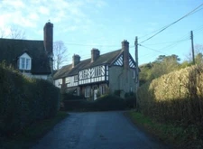 Photo 6x4 Part-timber-frame house at Bedstone View north-west to the lane c2008