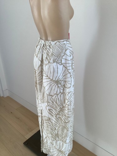 Mint ! DISSH White Malta Palm Linen Midi Skirt white bone sz 8 divine ! - Picture 8 of 15