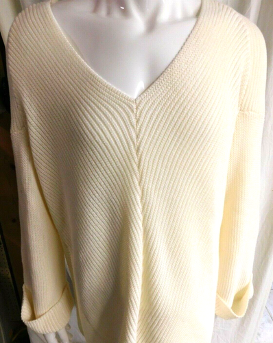 Womens Sweater POOF APPAREL sz 3X Off White Soft Cotton/poly Pullover NEW - Picture 2 of 5